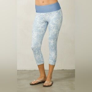 Prana Pillar Capri Leggings Yoga Pants Large‎ Blue Medium Spring sporty workout
